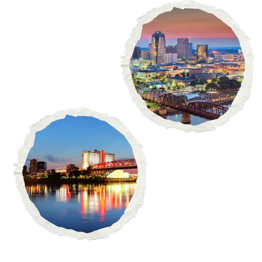 City views of Shreveport showing the vibrant skyline and riverfront, representing small business consulting in Shreveport