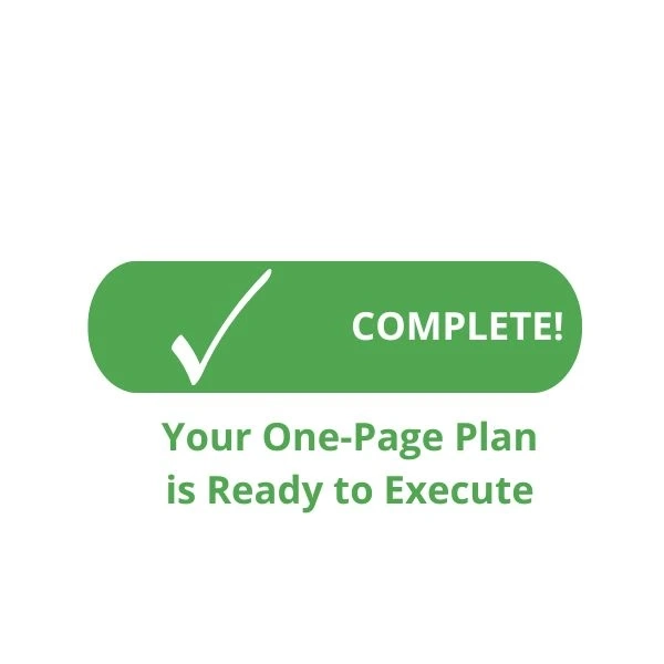 Your one-page plan is ready to execute