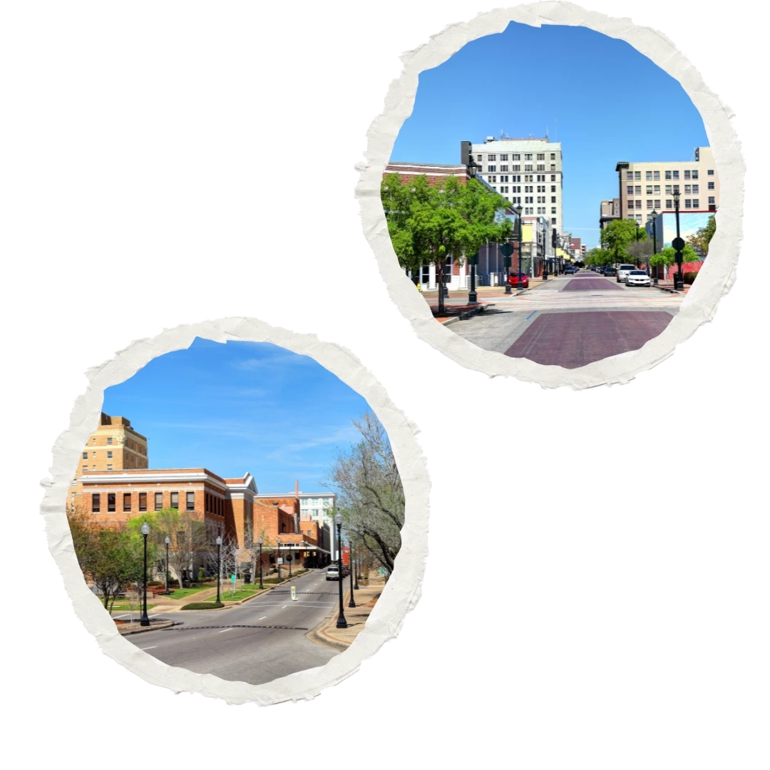 Downtown streets representing the community supported by professional small business consulting services