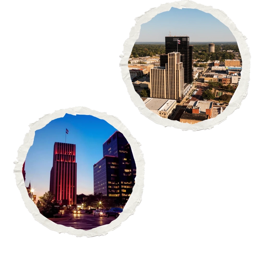 City views of Tyler showcasing the vibrant downtown skyline and business district, representing small business consulting in Tyler TX